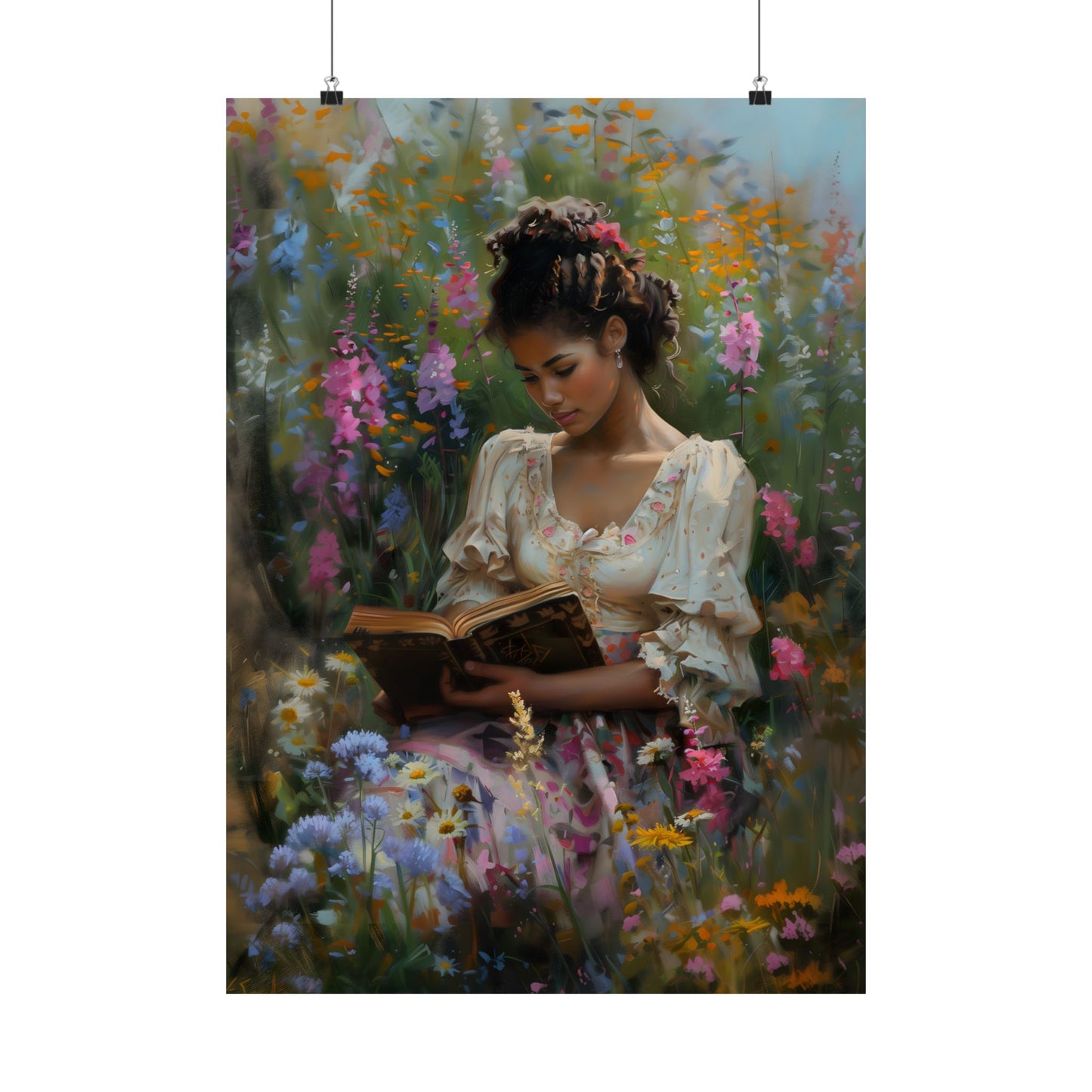 Book and Flowers Art Print