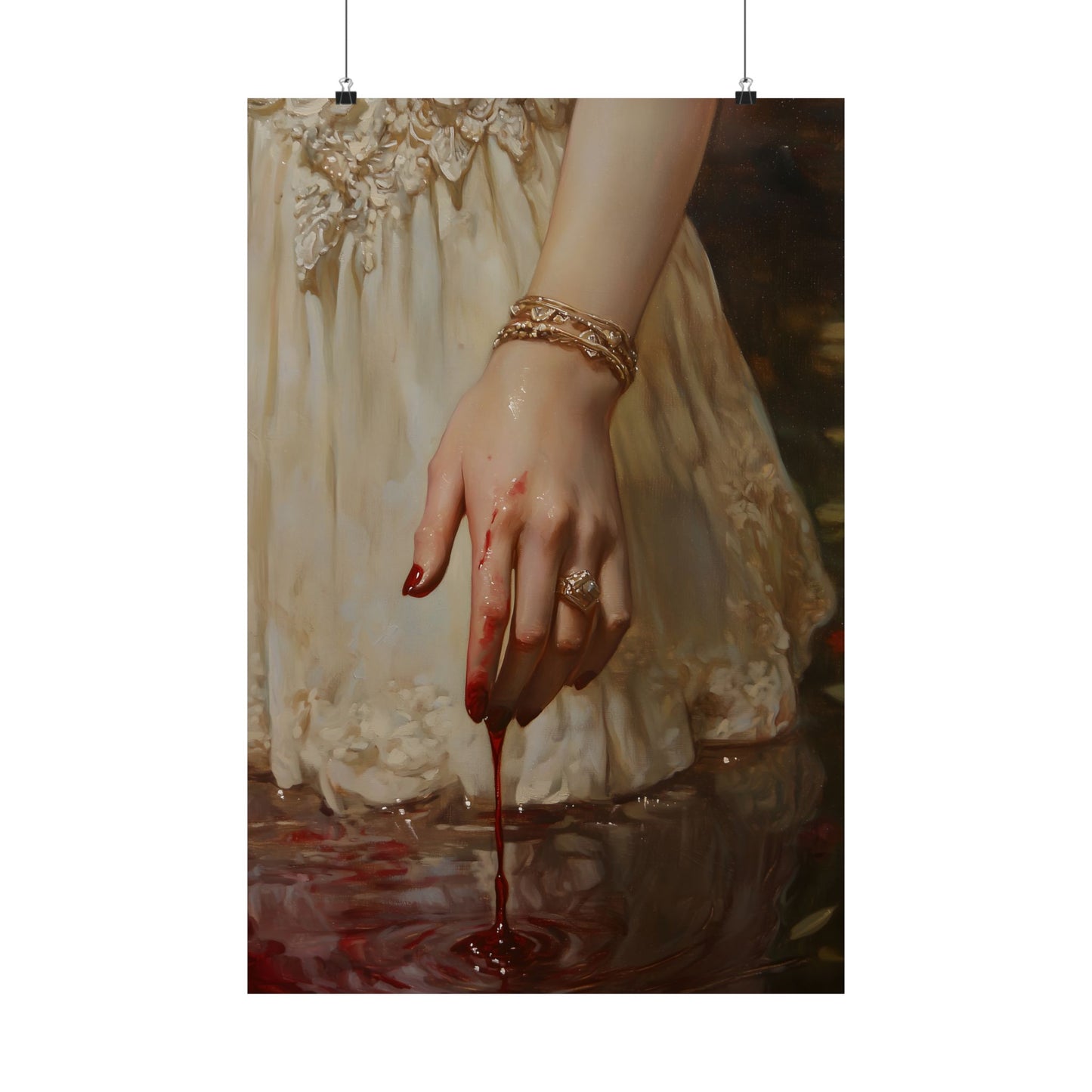 Blood on Her Hand Art Print