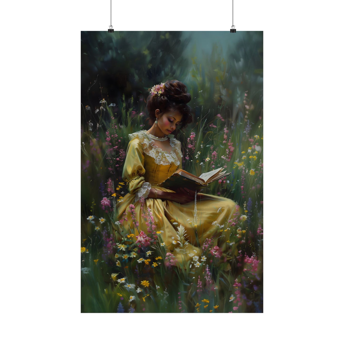 Wildflower Reader Art Print