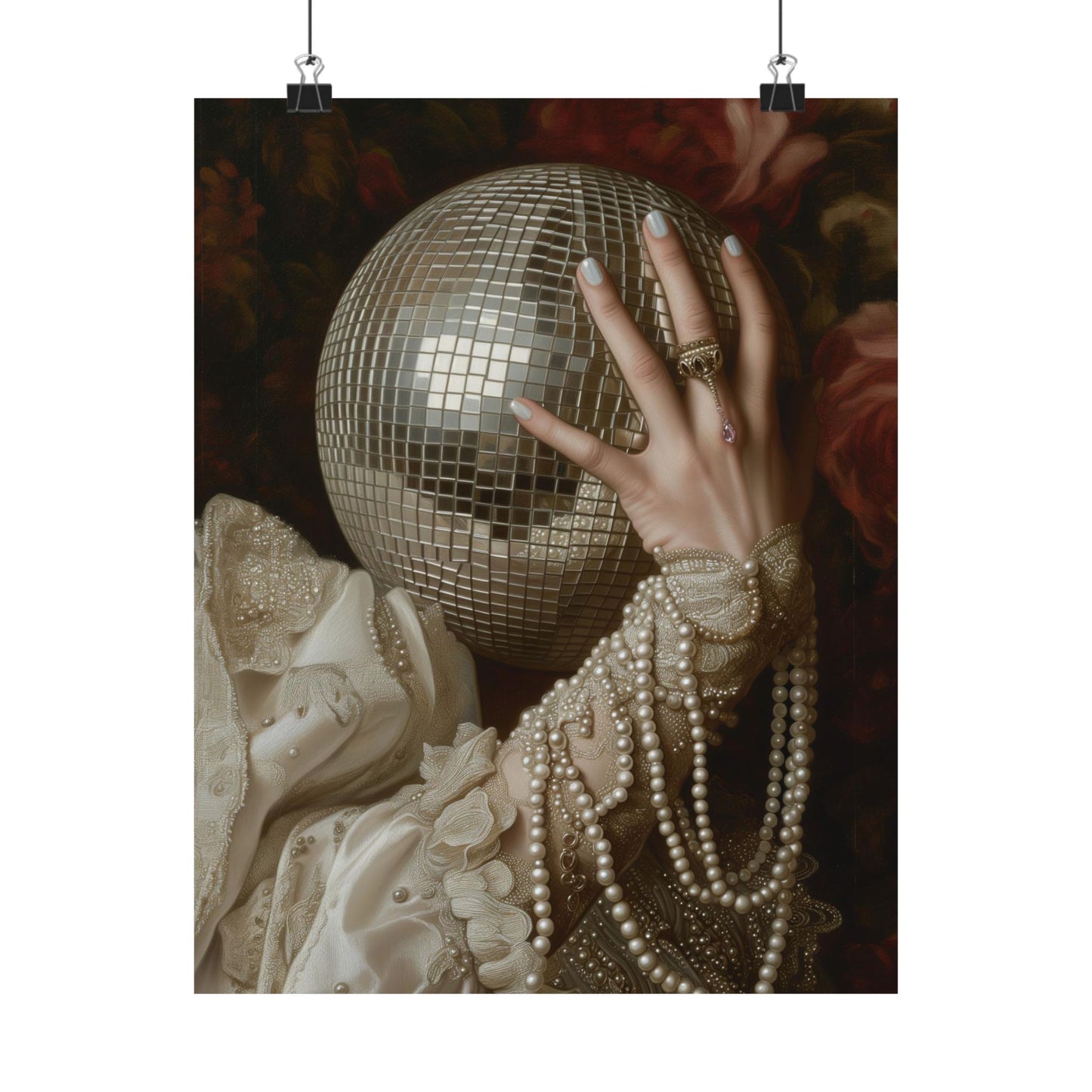 Golden Disco Ball Art Print