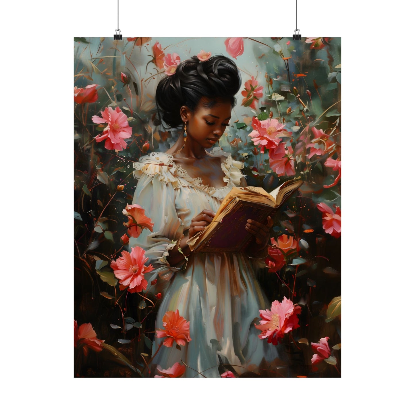 Floral Reader Art Print