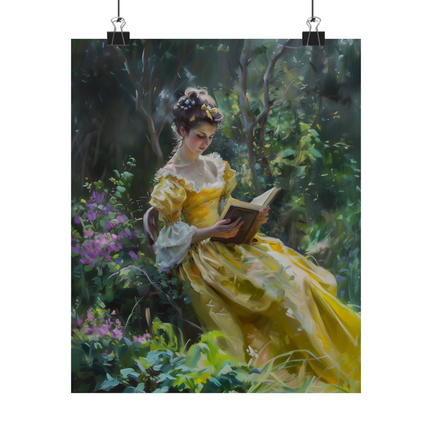 Yellow Dress and good Book Art Print