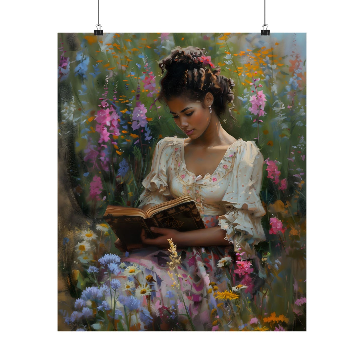 Book and Flowers Art Print