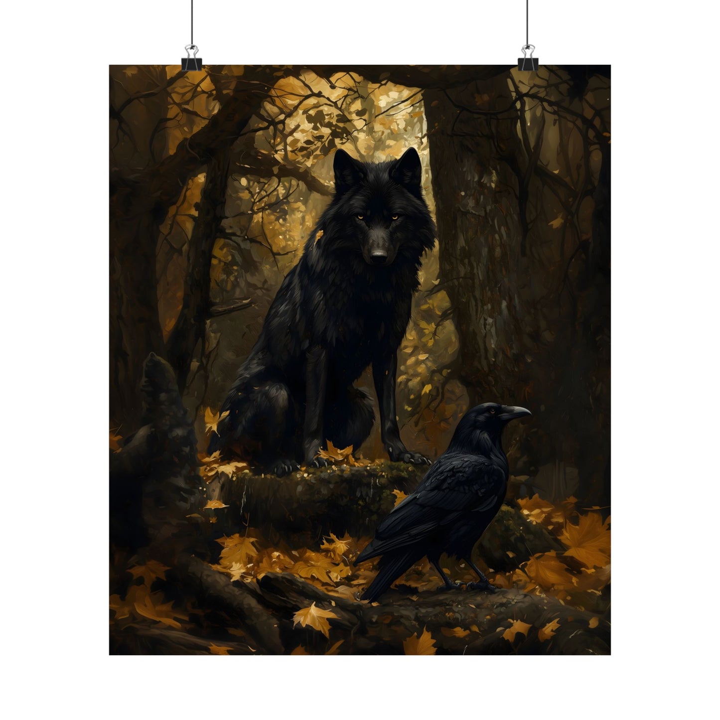 Wolf and Raven Art Print