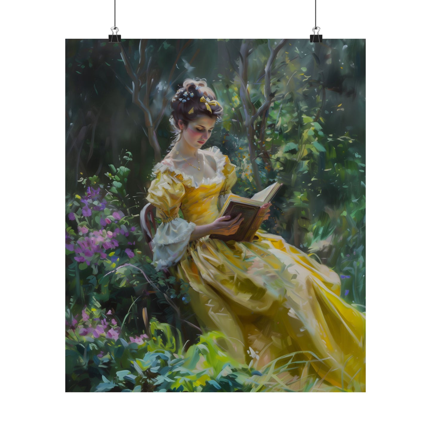 Yellow Dress and good Book Art Print