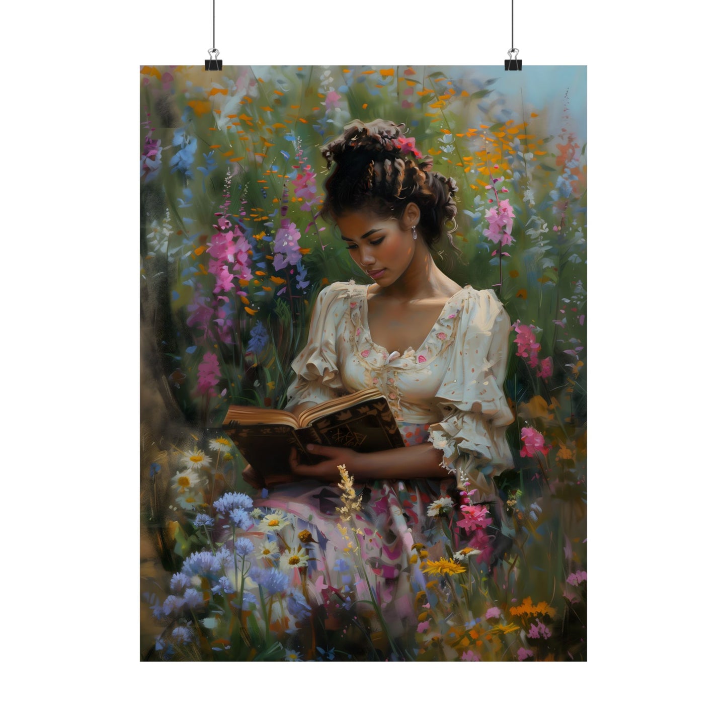 Book and Flowers Art Print