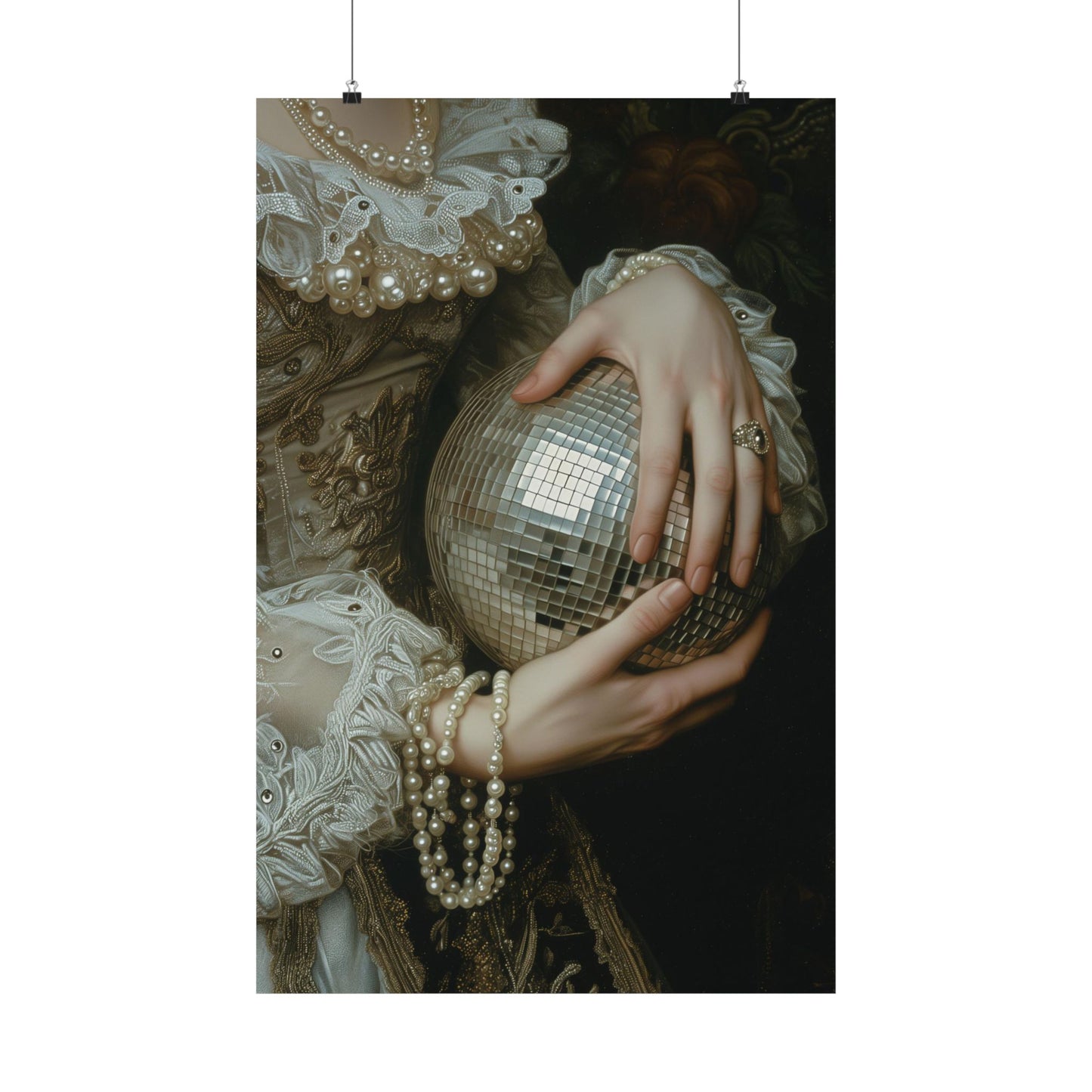 Golden Disco Ball Art Print