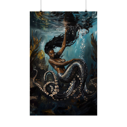 Octopus Mermaid Art Print