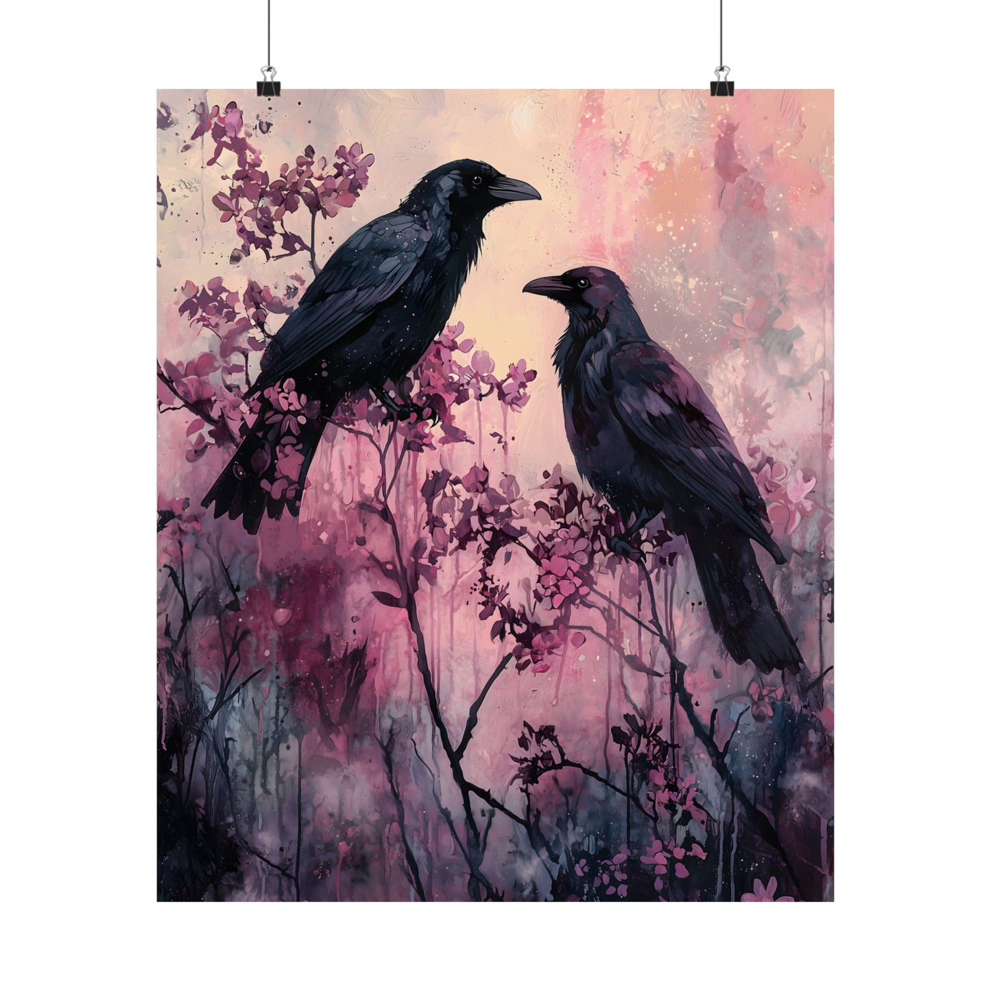 Pink Crows Art Print