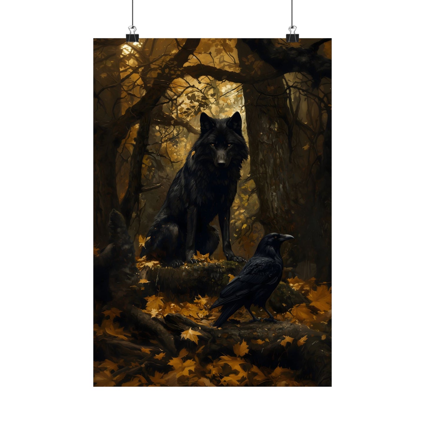 Wolf and Raven Art Print