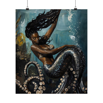 Octopus Mermaid Art Print