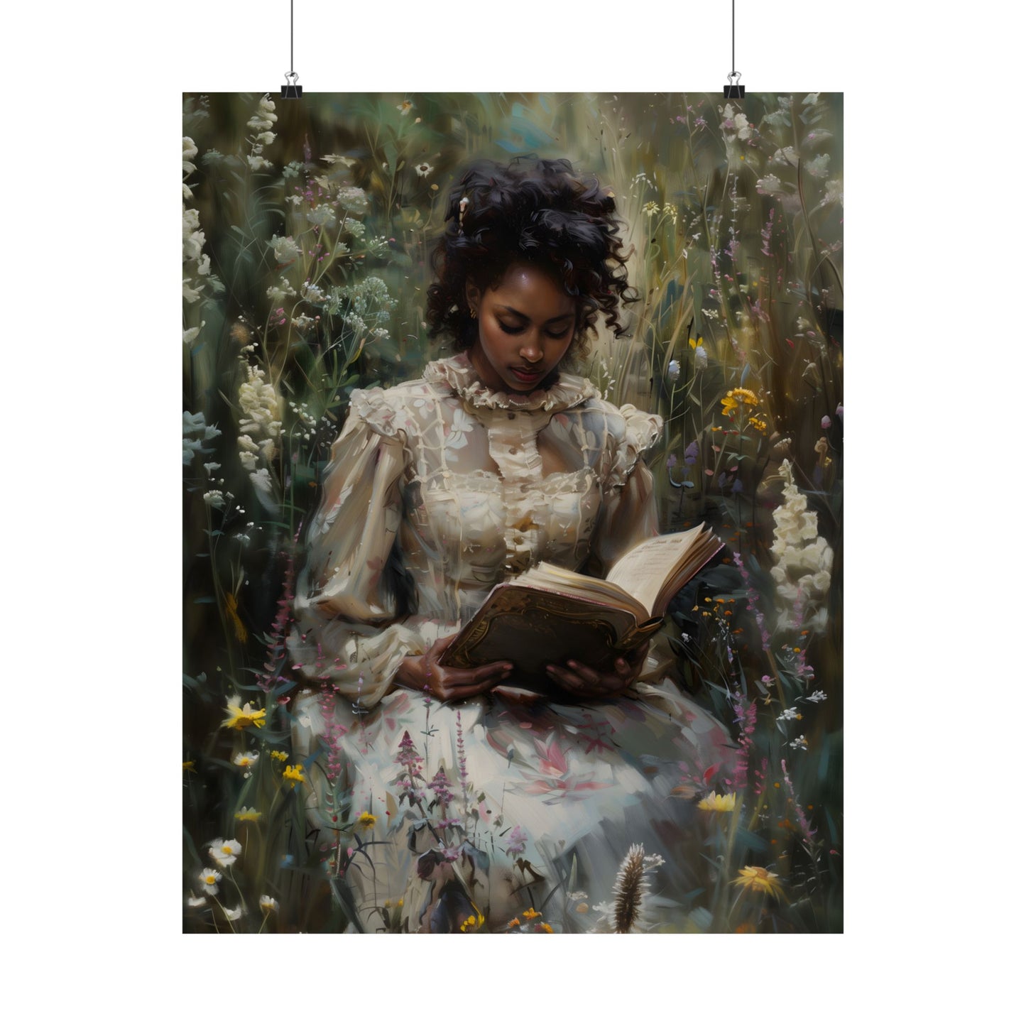 Wildflowers and Book Art Print