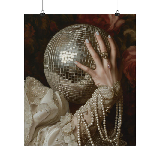 Golden Disco Ball Art Print