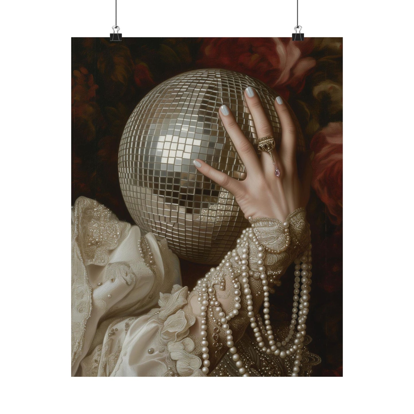 Golden Disco Ball Art Print