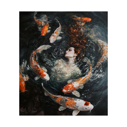 Swimming with fishes Art Print