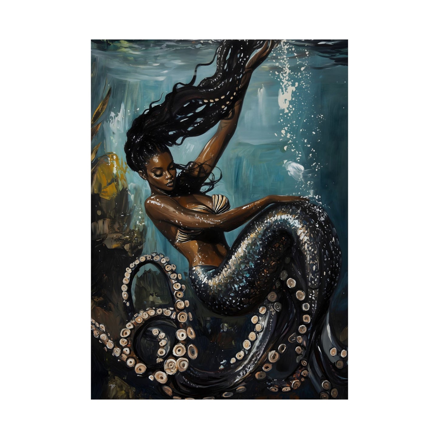 Octopus Mermaid Art Print