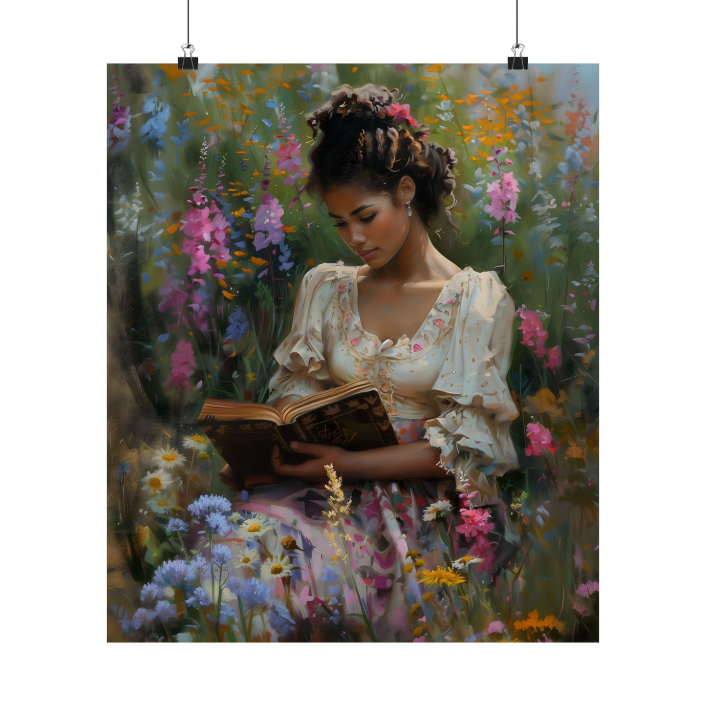 Book and Flowers Art Print