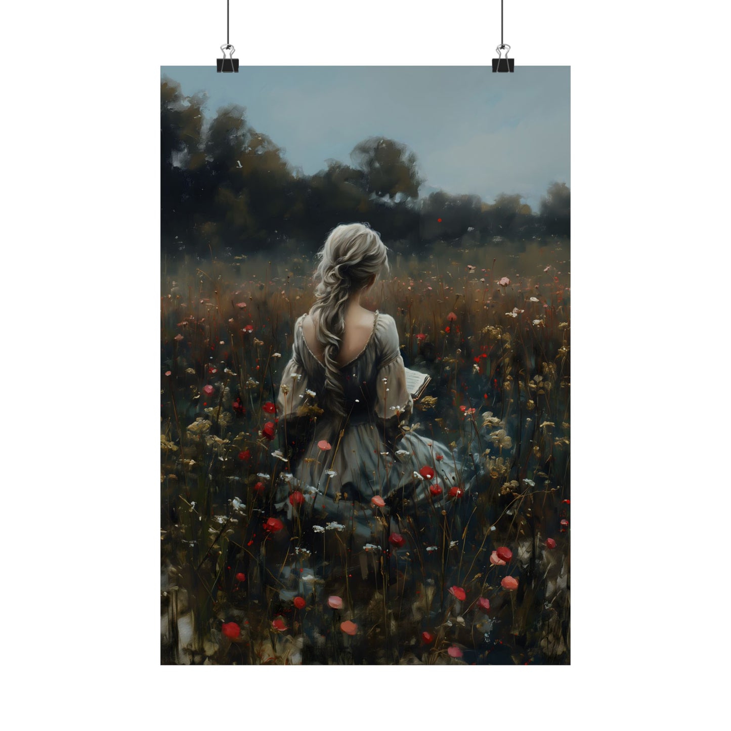 Wildflowers and Books Art Print