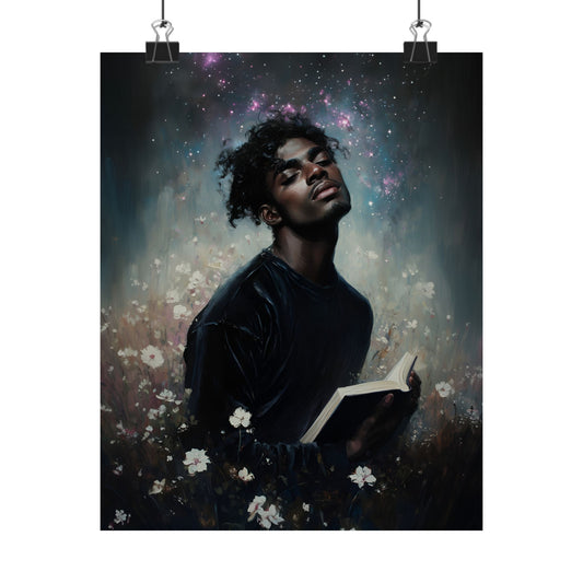 Reading Under Starry Sky