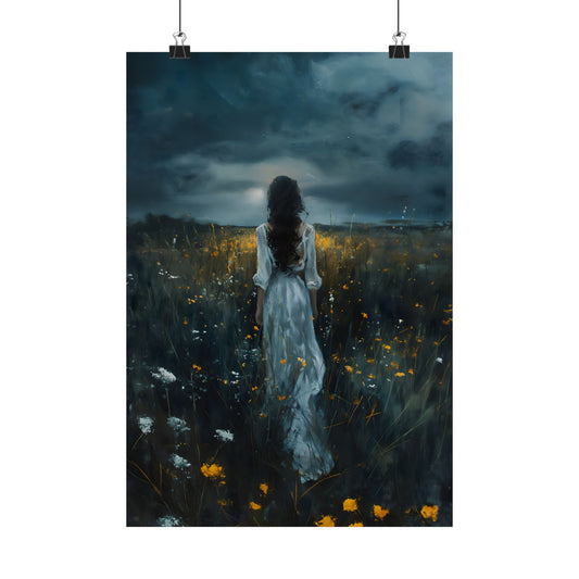 Meadow at night Art Print