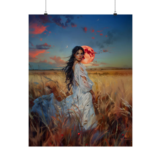 Red Fullmoon Art Print