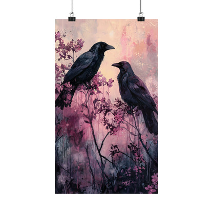 Pink Crows Art Print