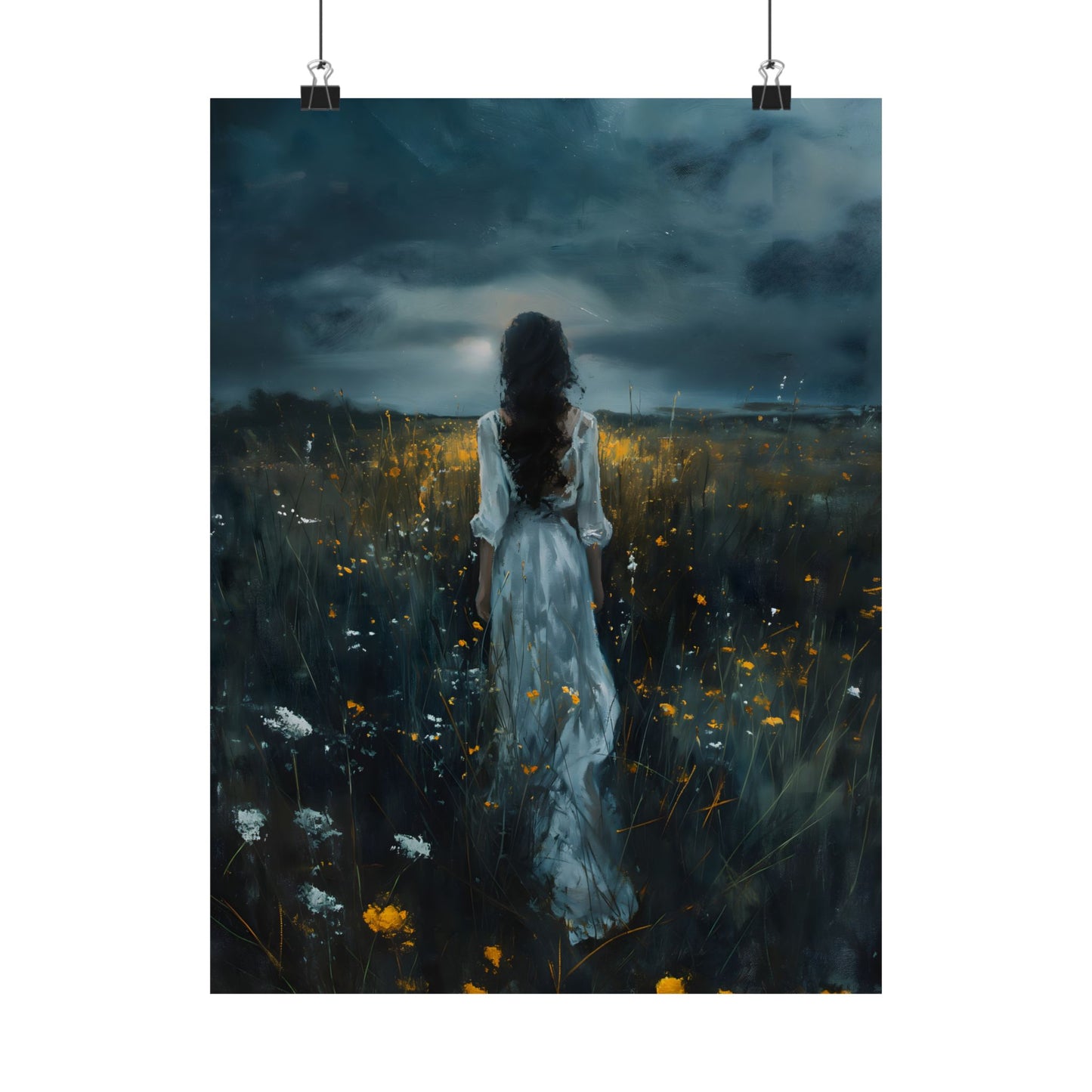 Meadow at night Art Print