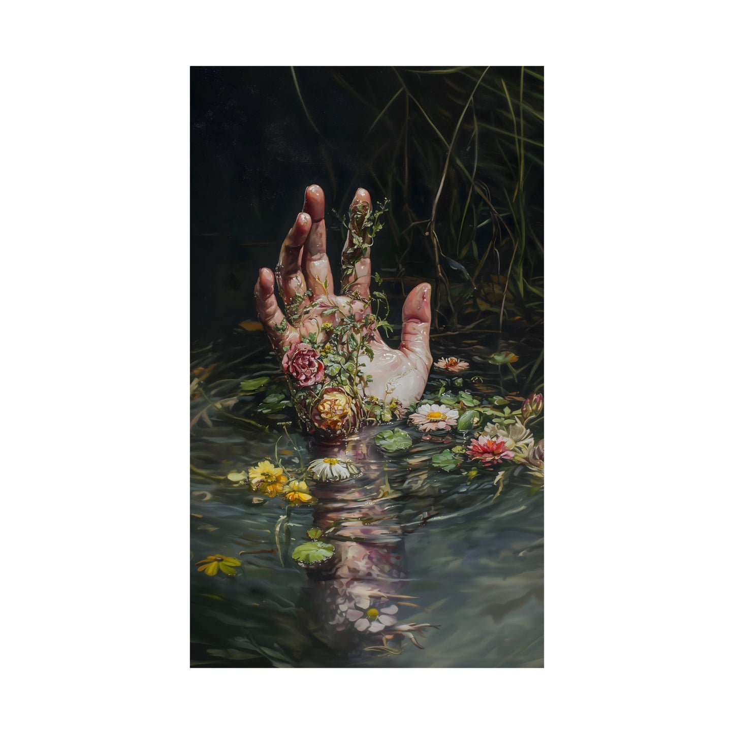 Hand in Lake Art Print