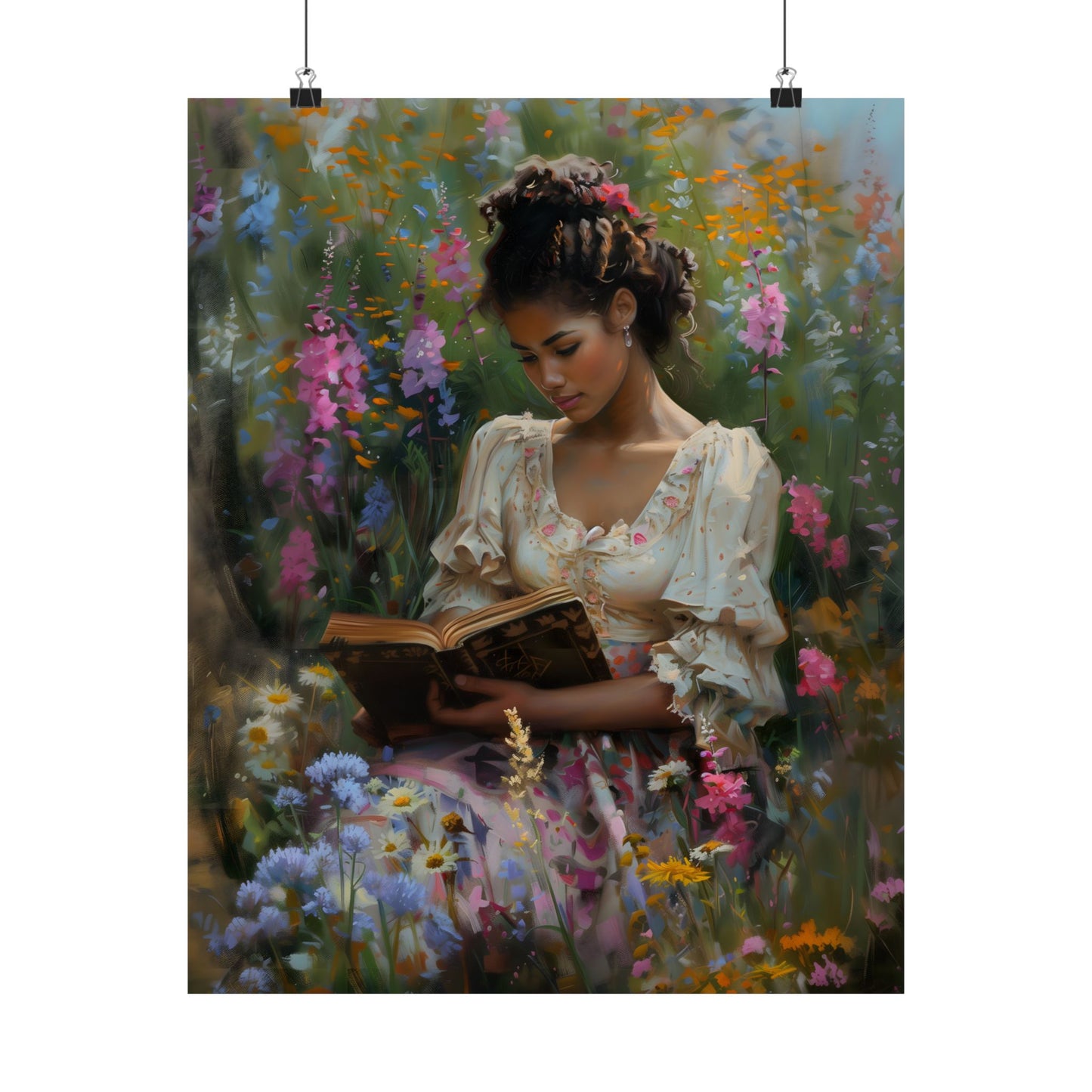 Book and Flowers Art Print