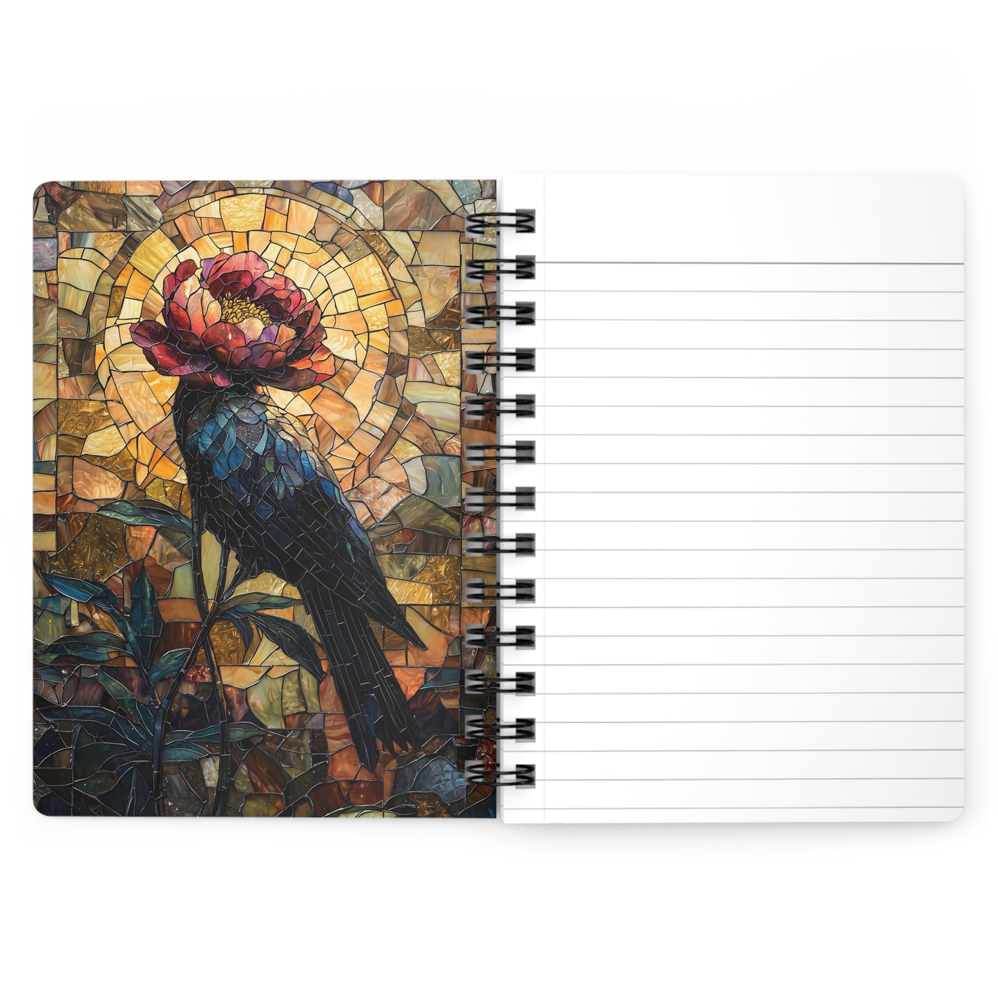 Floral Crow Spiral Bound Journal