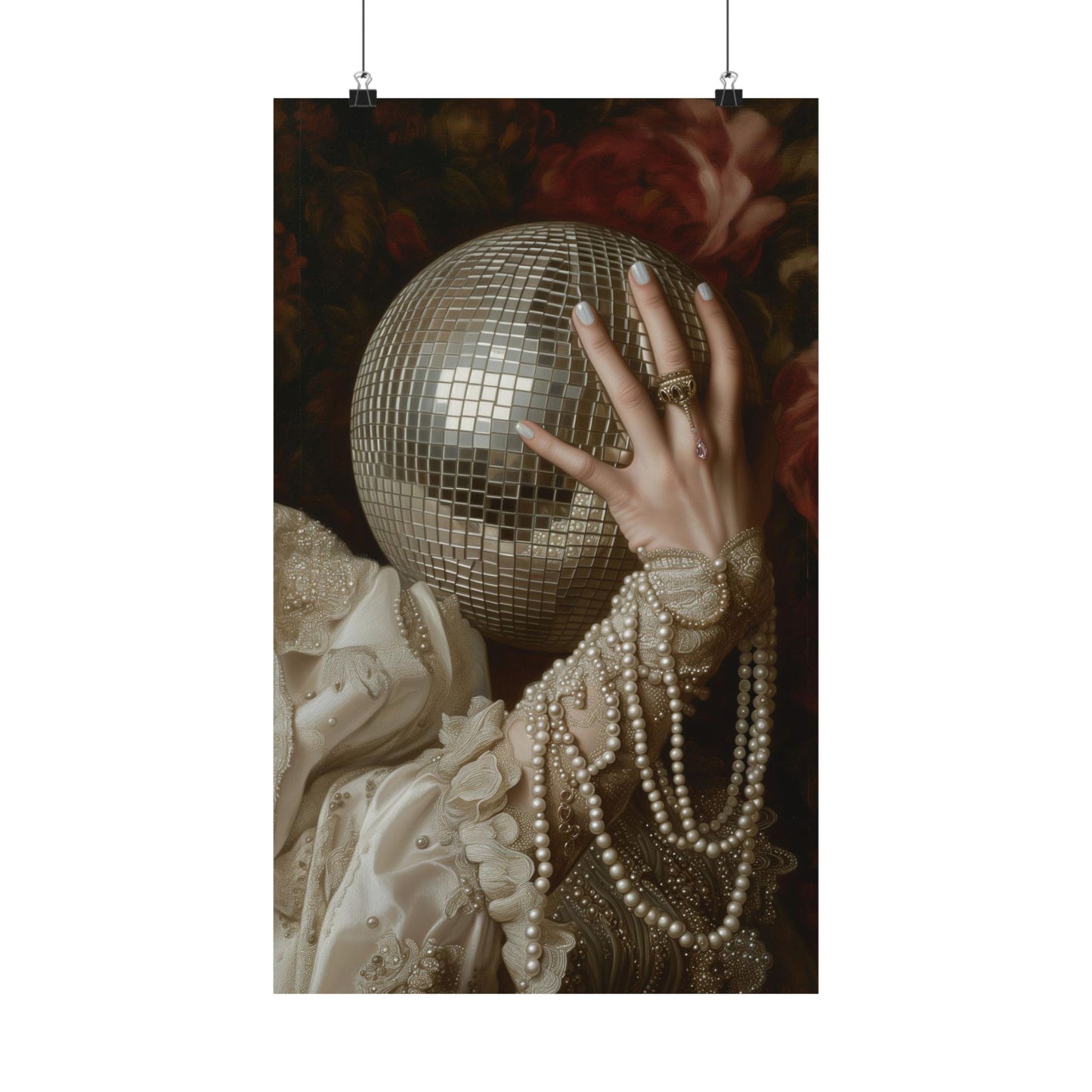 Golden Disco Ball Art Print