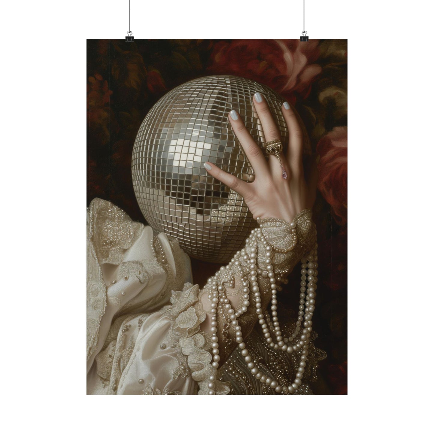 Golden Disco Ball Art Print