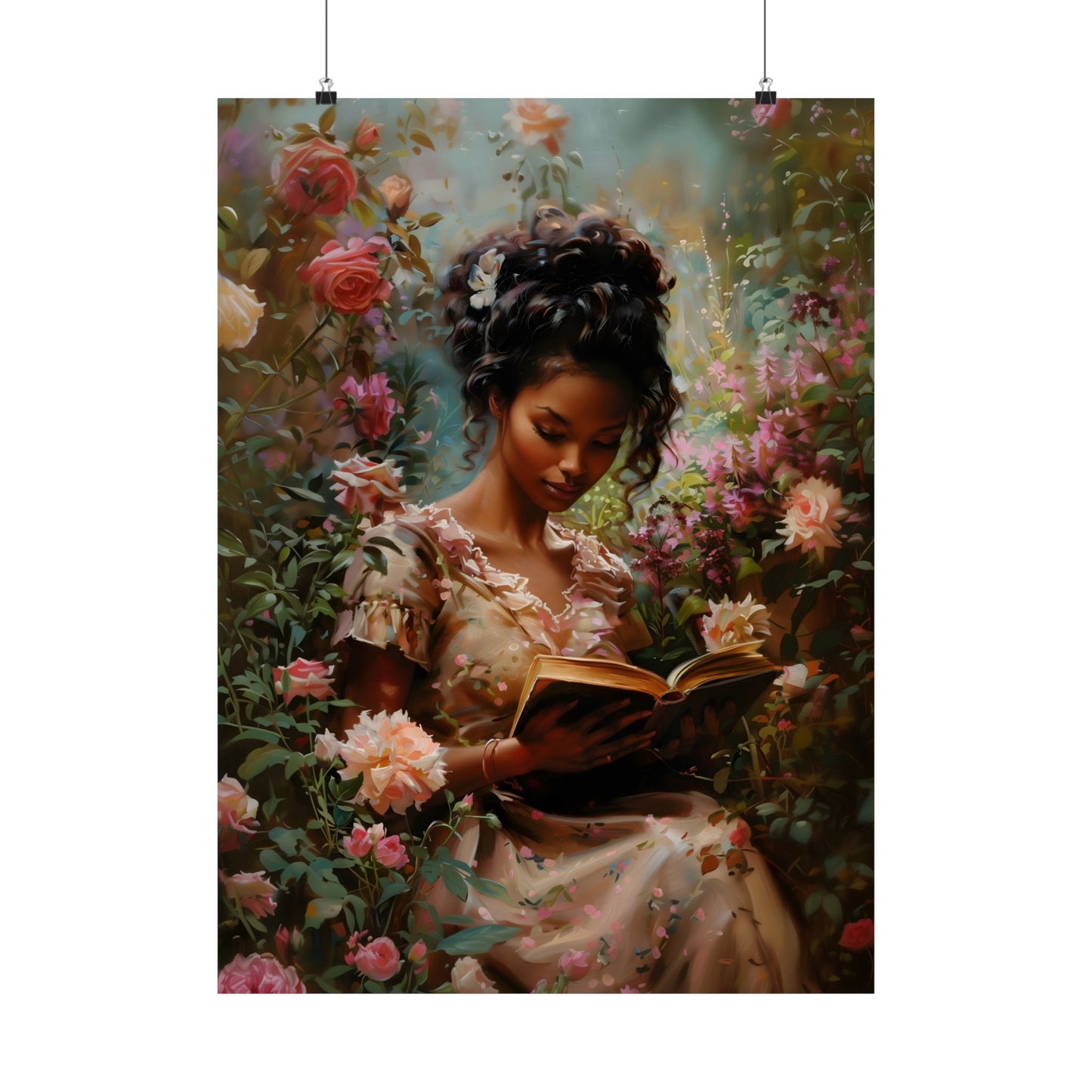 Books and Roses Art Print