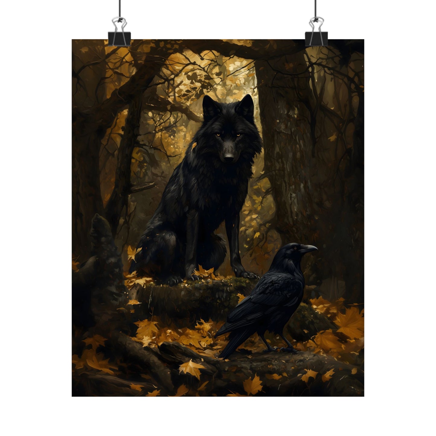 Wolf and Raven Art Print