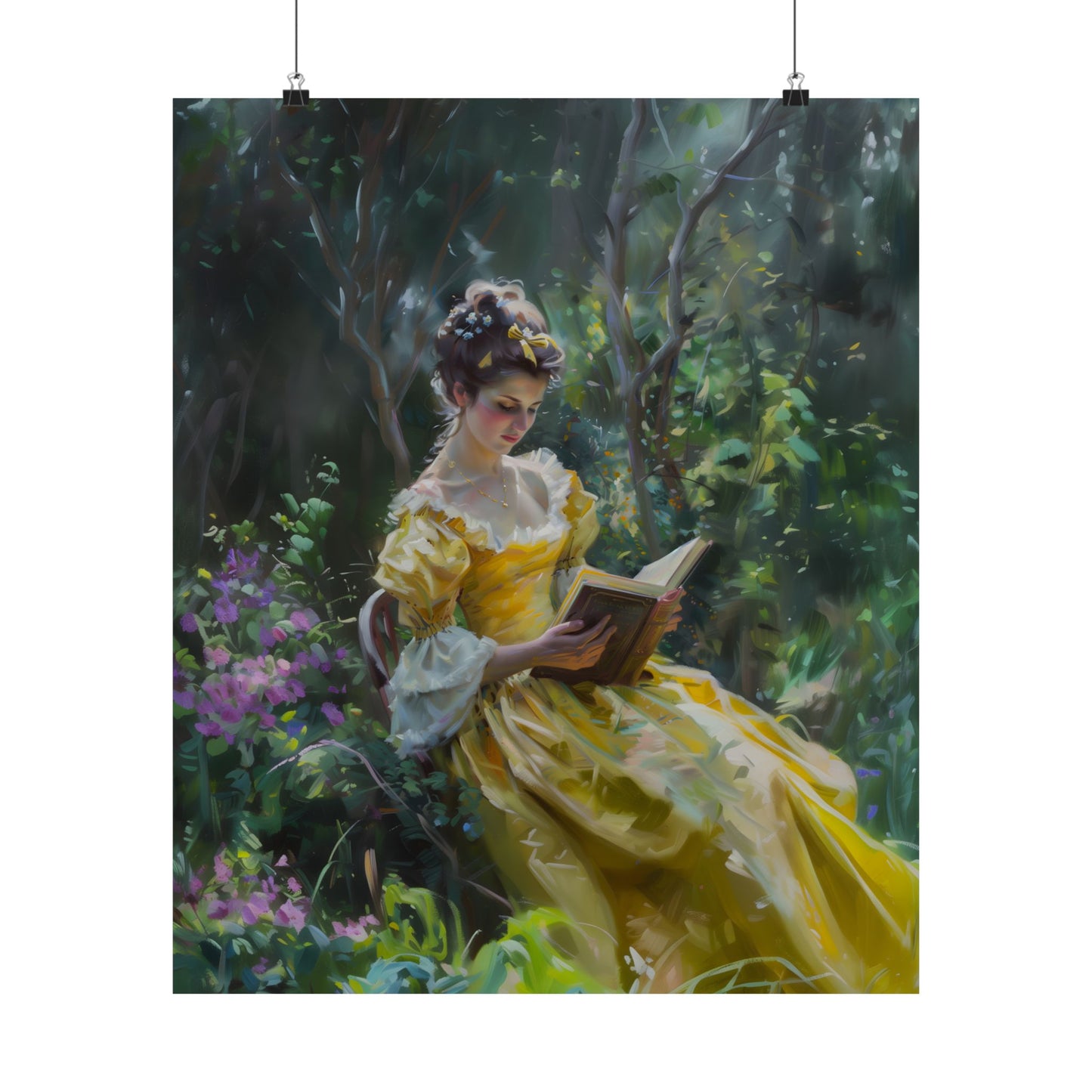 Yellow Dress and good Book Art Print