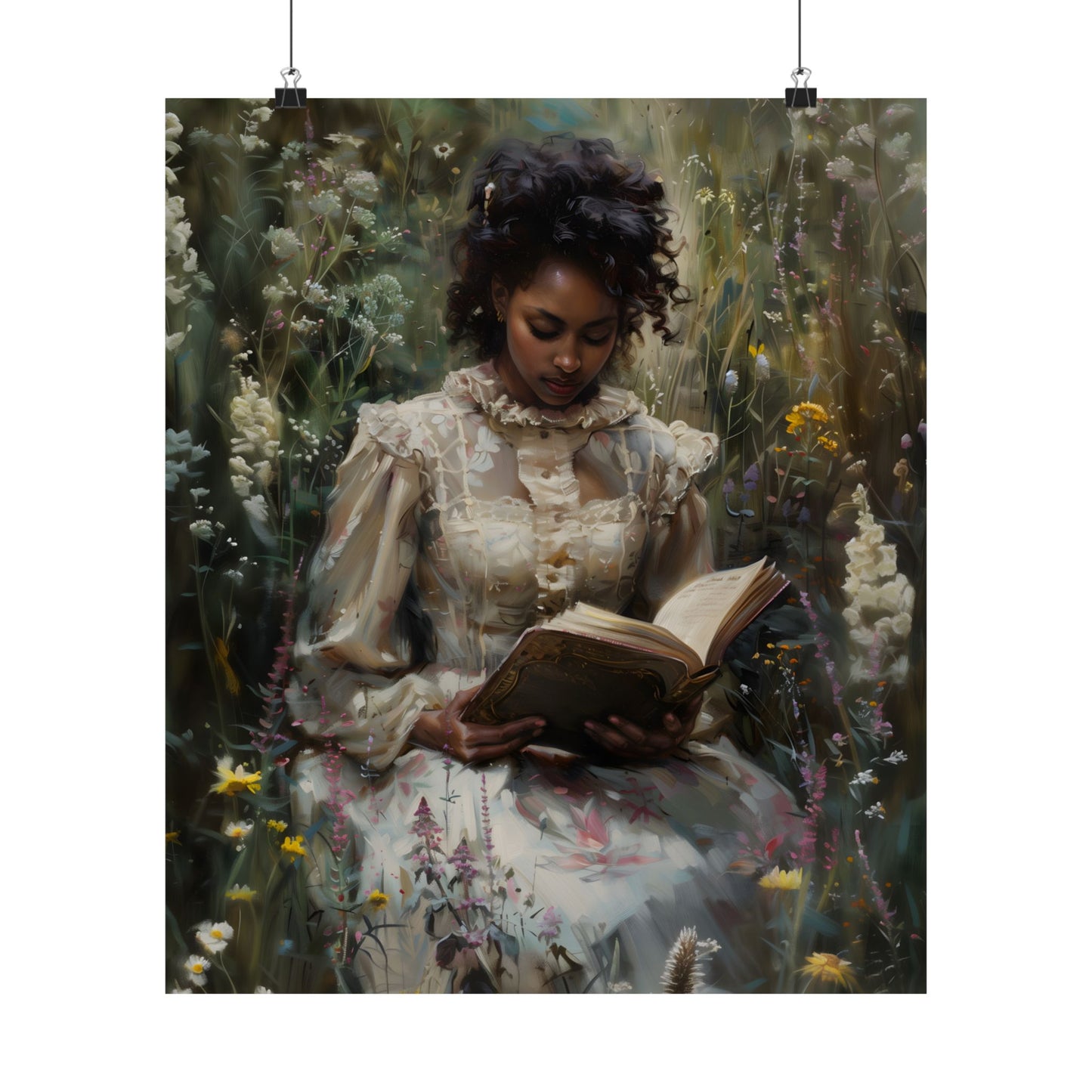 Wildflowers and Book Art Print