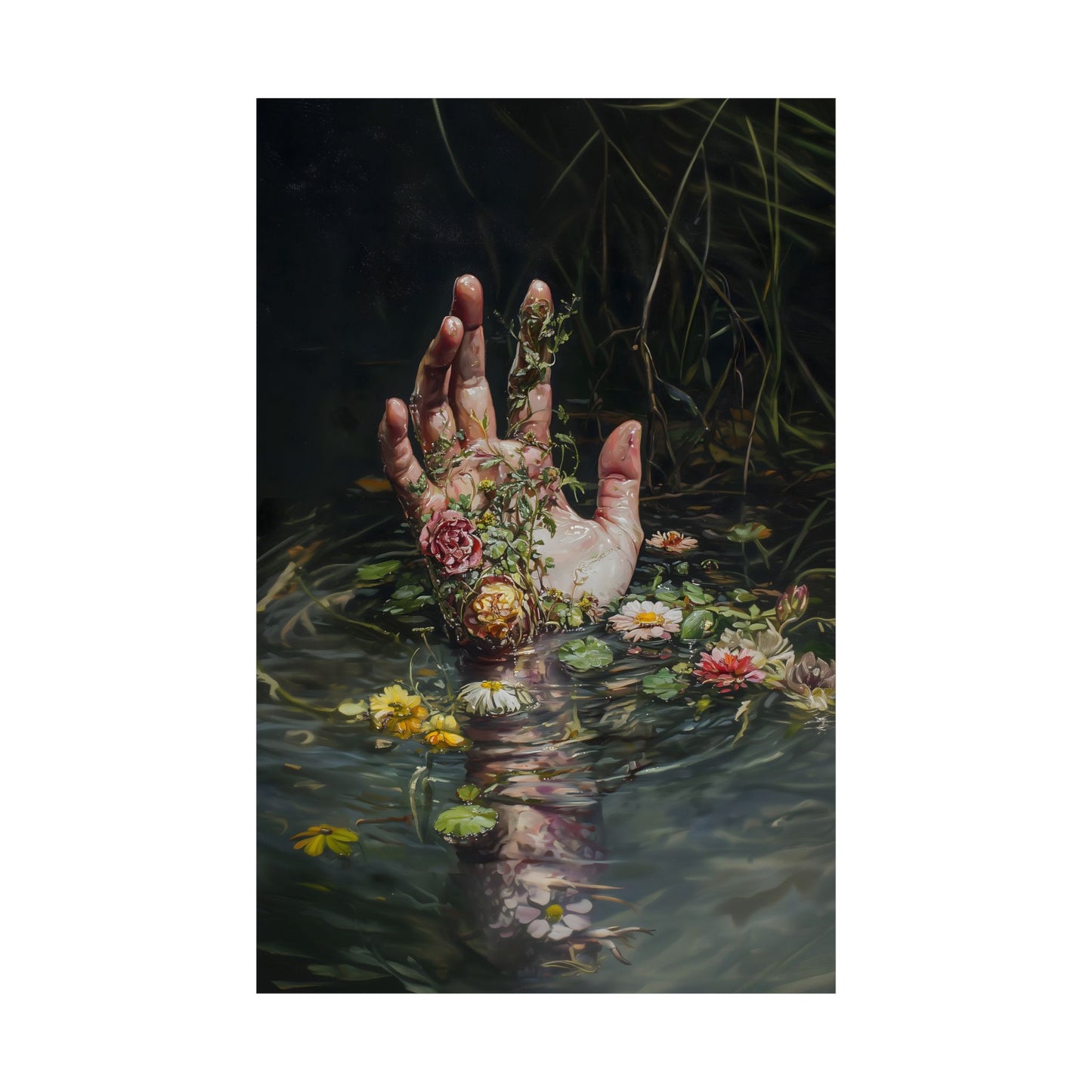 Hand in Lake Art Print