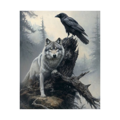 Raven and Wolf Art Print