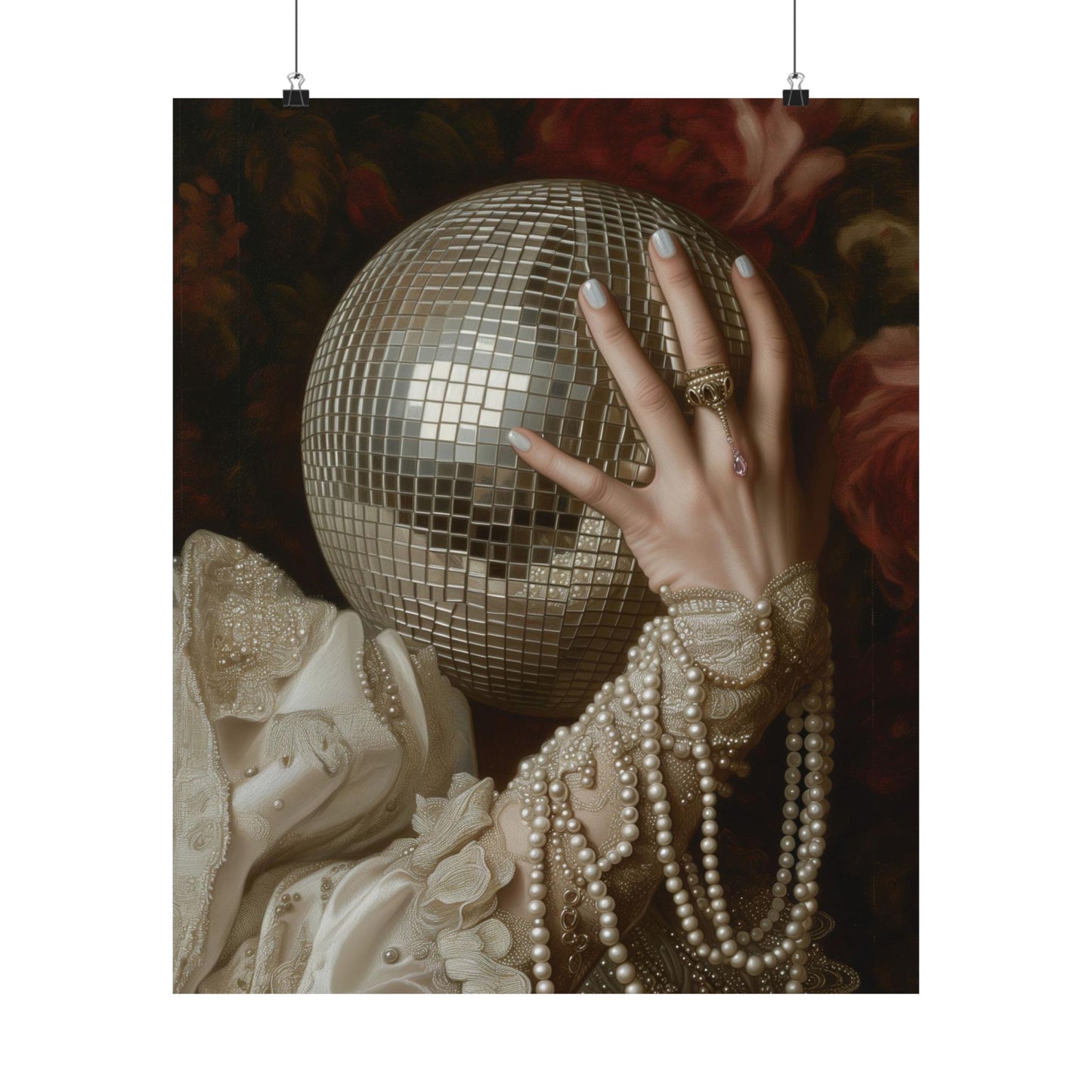 Golden Disco Ball Art Print