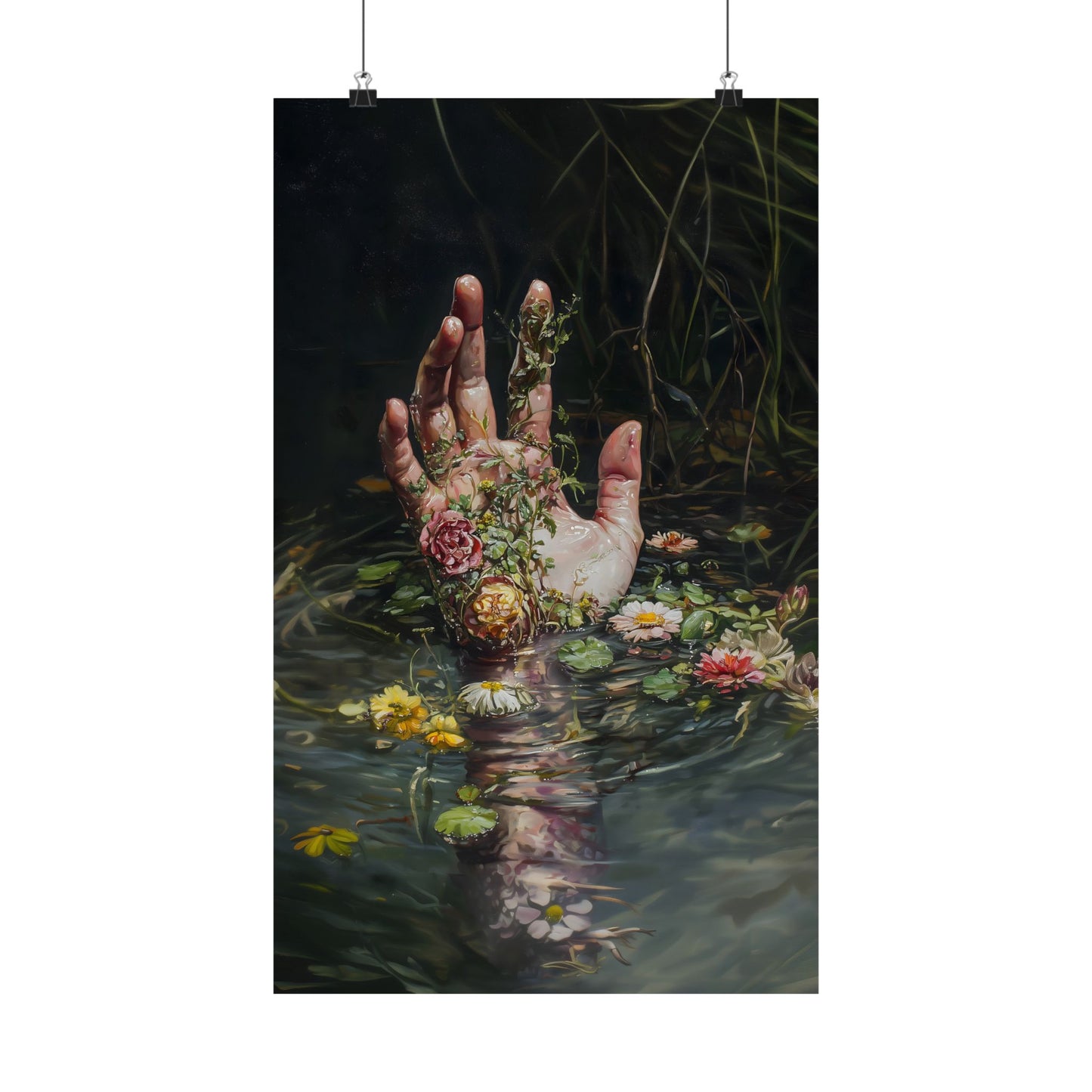 Hand in Lake Art Print