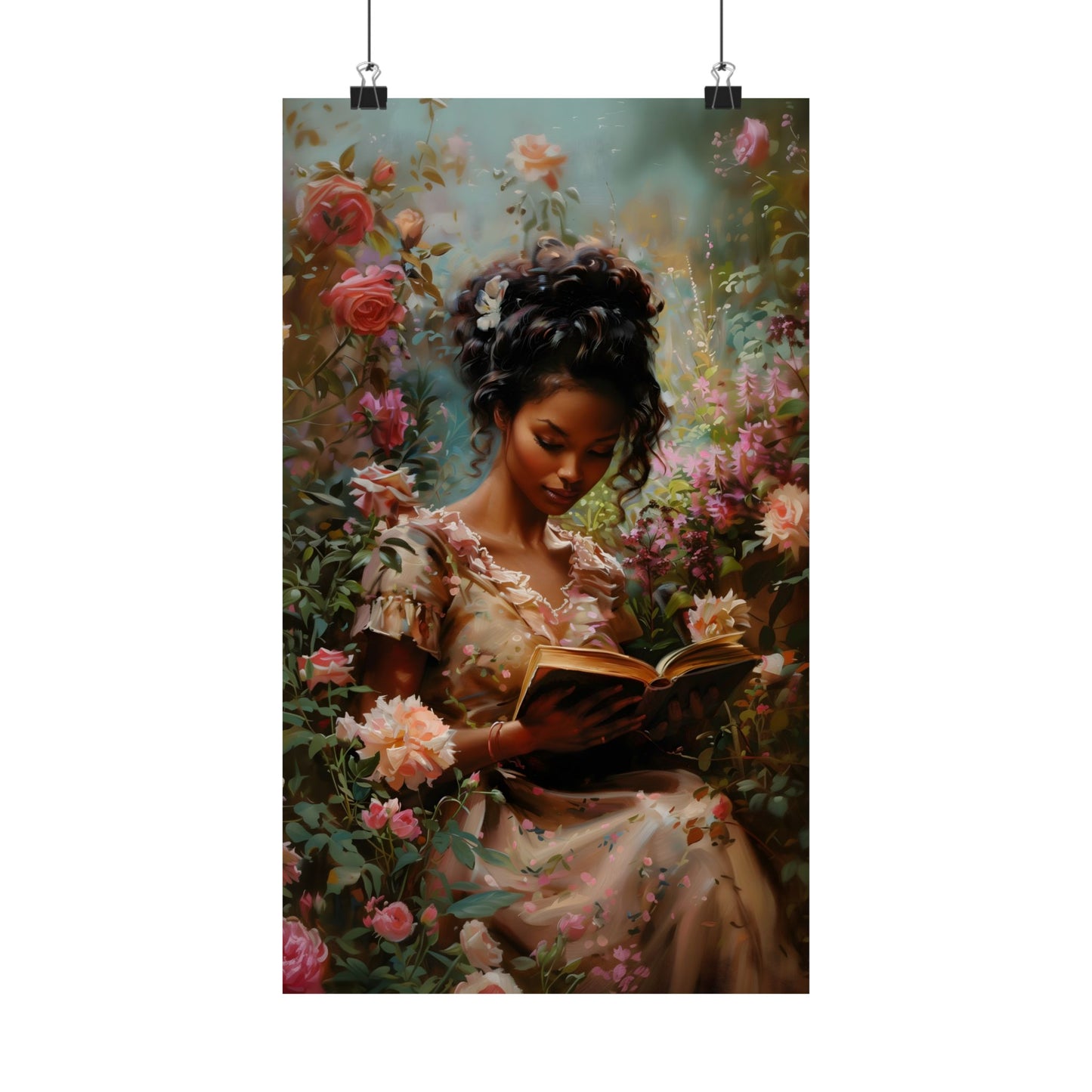 Books and Roses Art Print