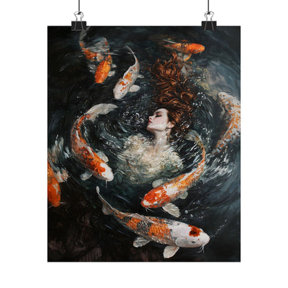 Swimming with fishes Art Print