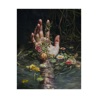 Hand in Lake Art Print