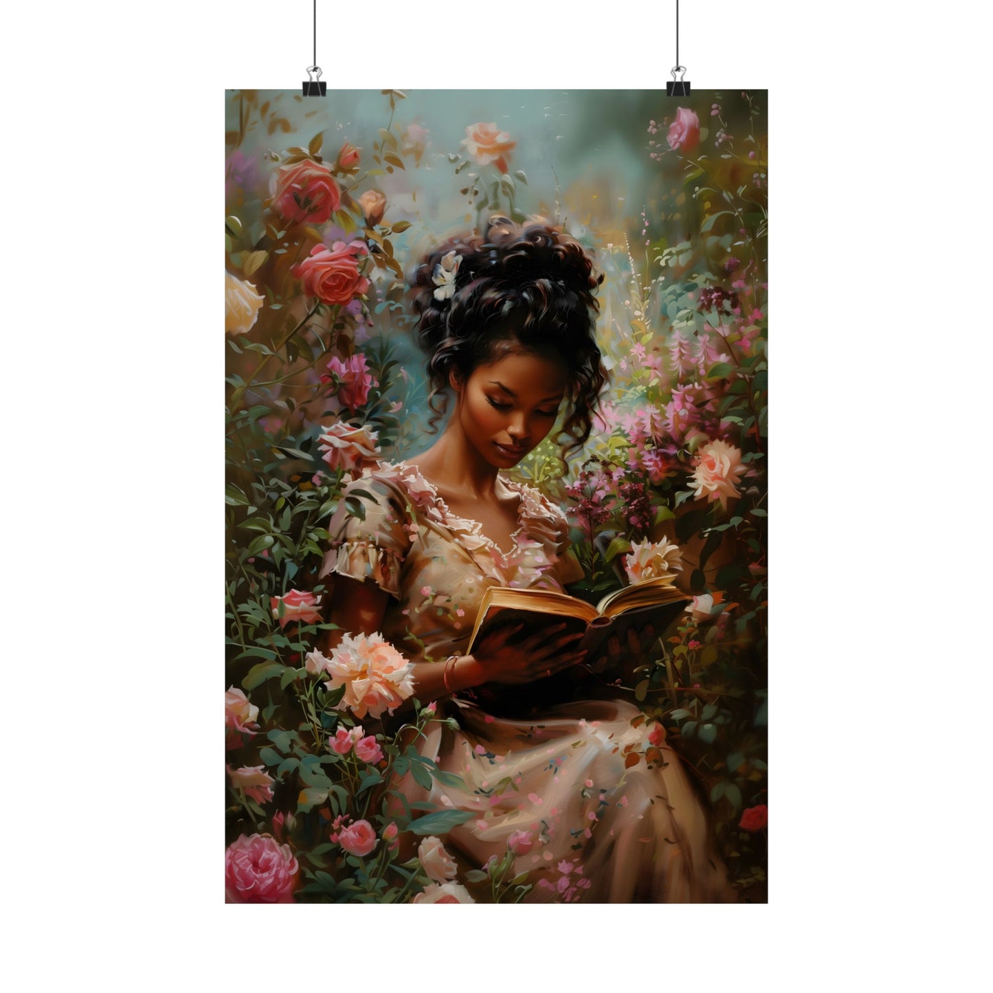 Books and Roses Art Print