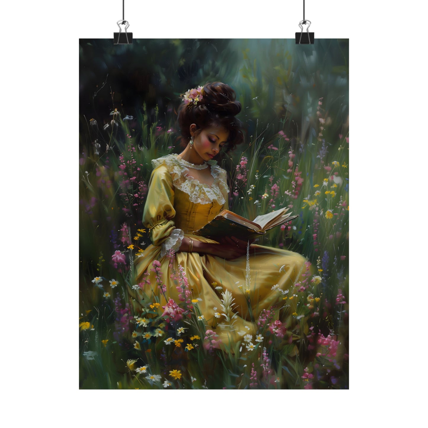 Wildflower Reader Art Print