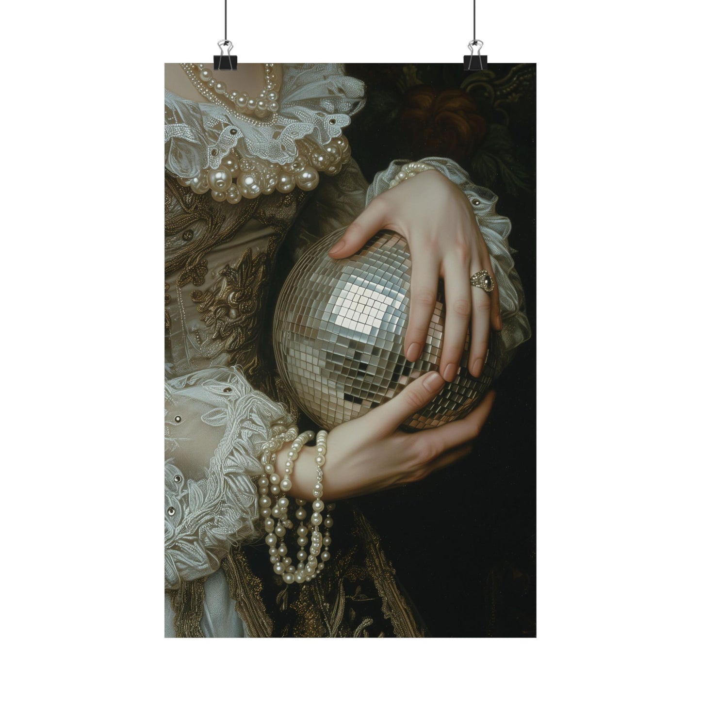 Golden Disco Ball Art Print