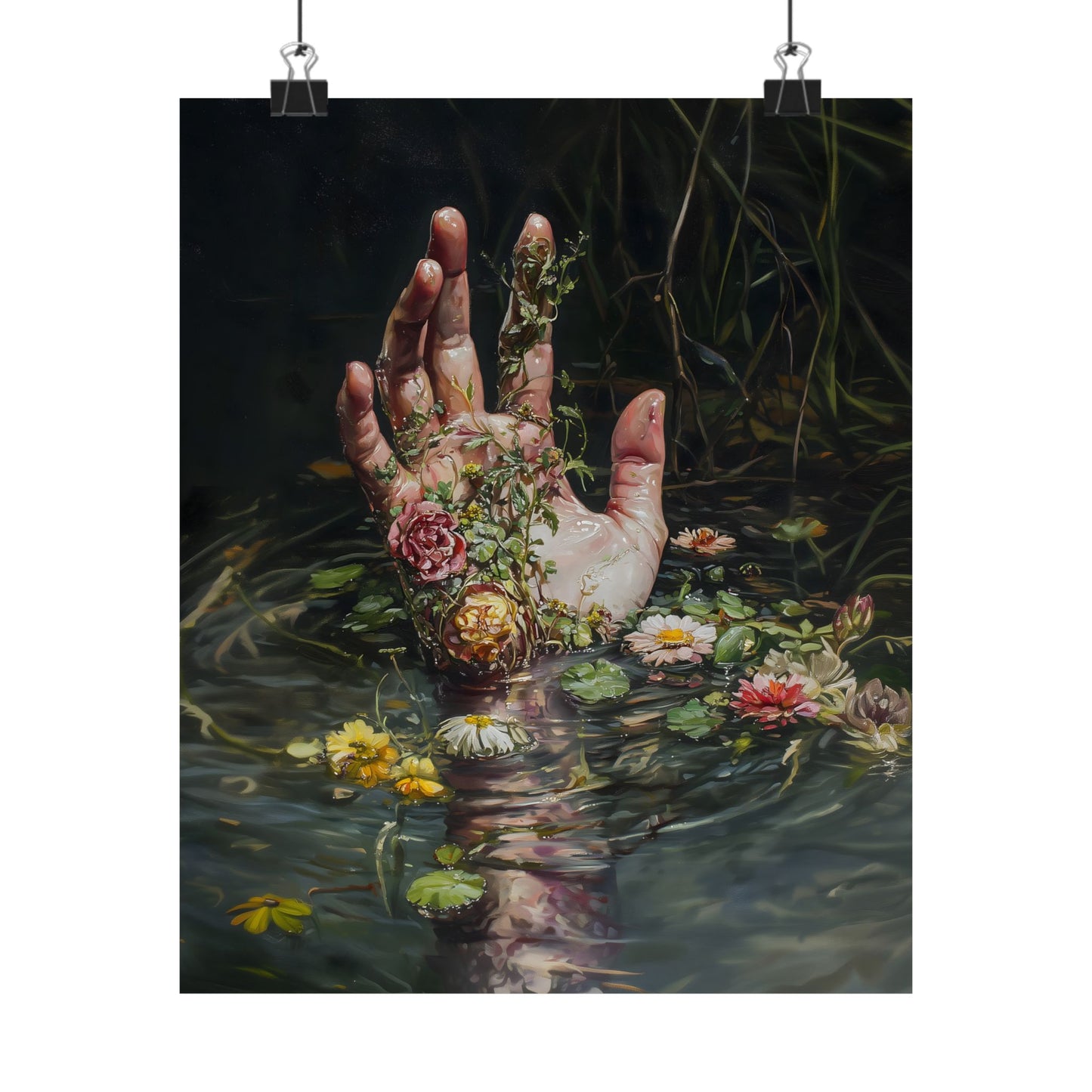 Hand in Lake Art Print