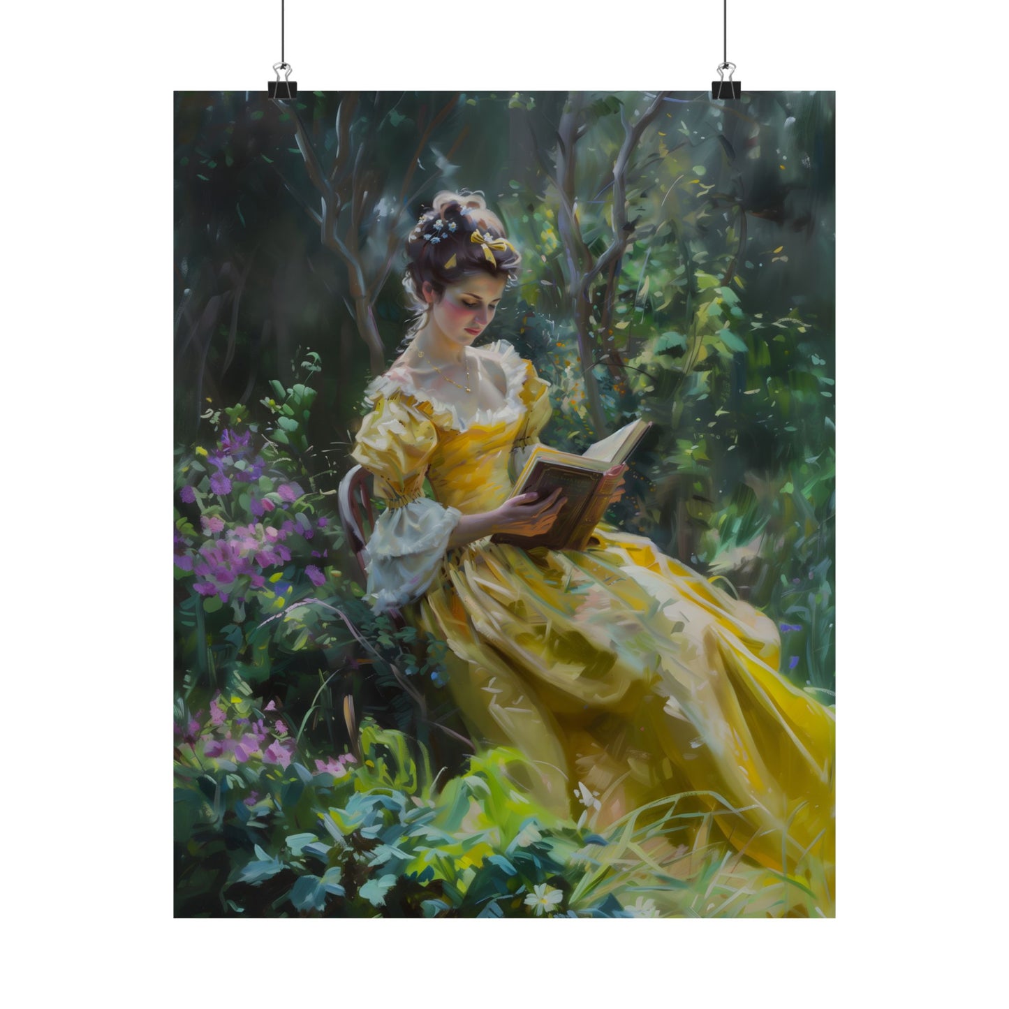 Yellow Dress and good Book Art Print