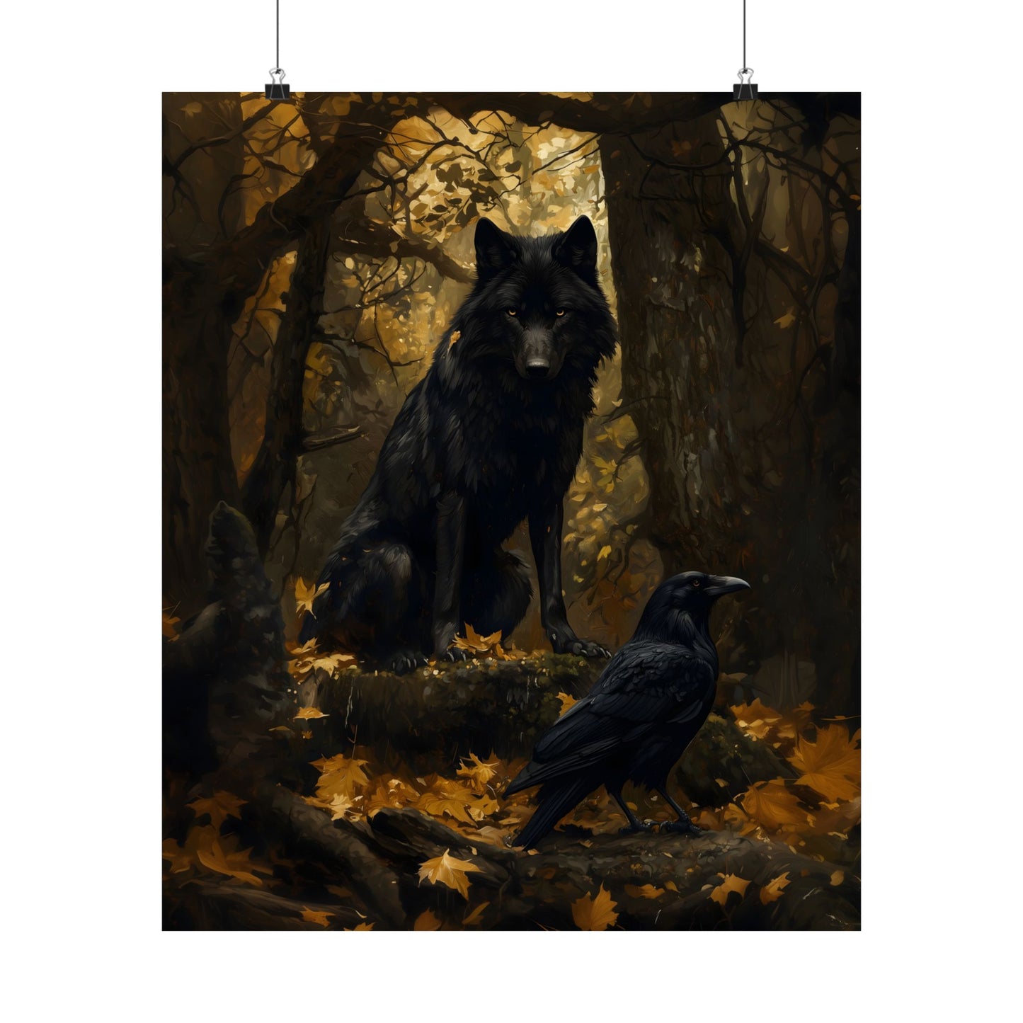 Wolf and Raven Art Print