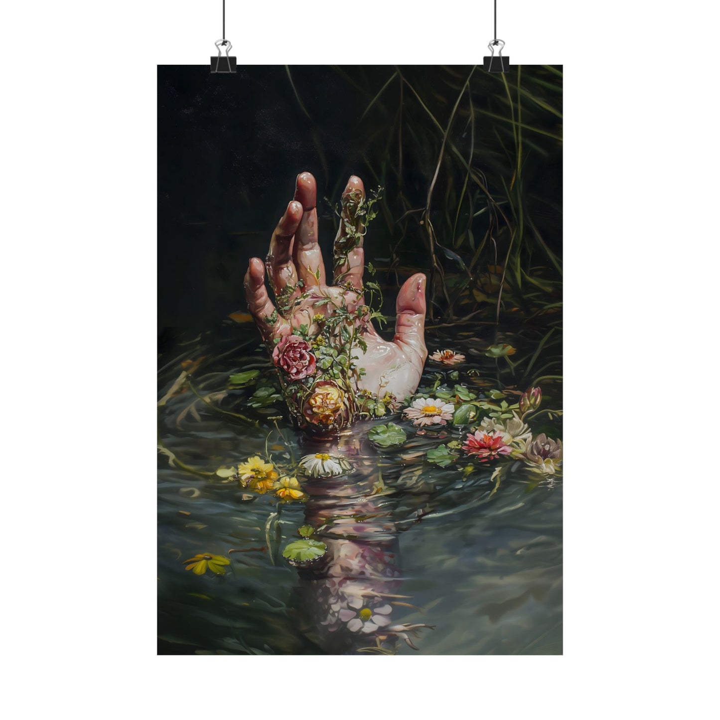 Hand in Lake Art Print